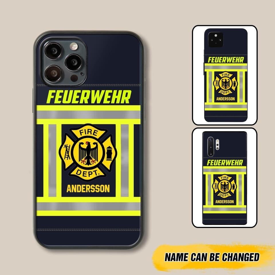 Personalized German Firefighter Phone Case Printed 22JUL-HC18