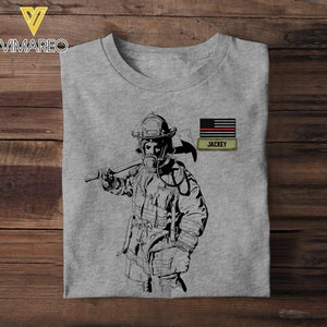 Personalized U.S Firefighter Tshirt Printed 22JUL-HY20