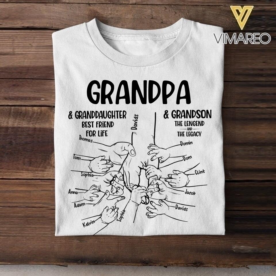 Personalized Grandpa Grandson Granddaughter Father's day shirt