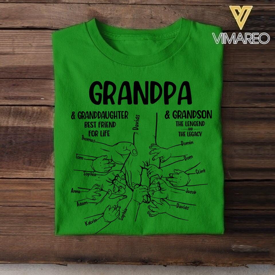 Personalized Grandpa Grandson Granddaughter Father's day shirt