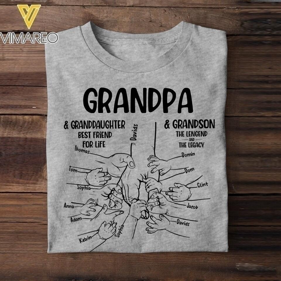 Personalized Grandpa Grandson Granddaughter Father's day shirt