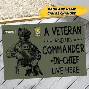 Personalized Canadian Soldier/Veterans Doormat 22JUL-HY22