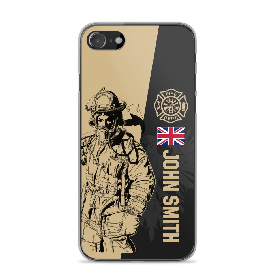 Personalized British Firefighter Phone Case Printed 22JUL-HY23