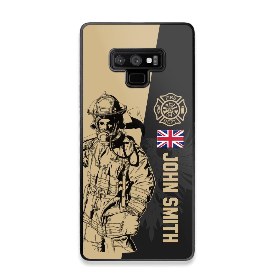 Personalized British Firefighter Phone Case Printed 22JUL-HY23