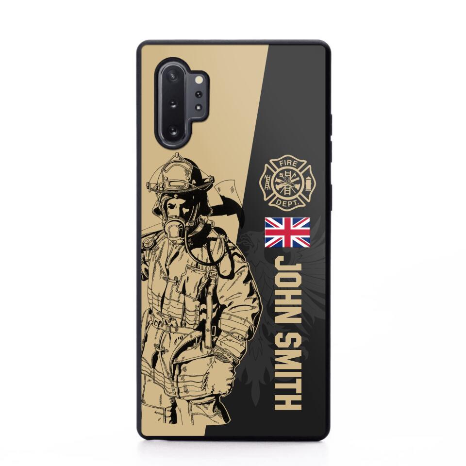 Personalized British Firefighter Phone Case Printed 22JUL-HY23