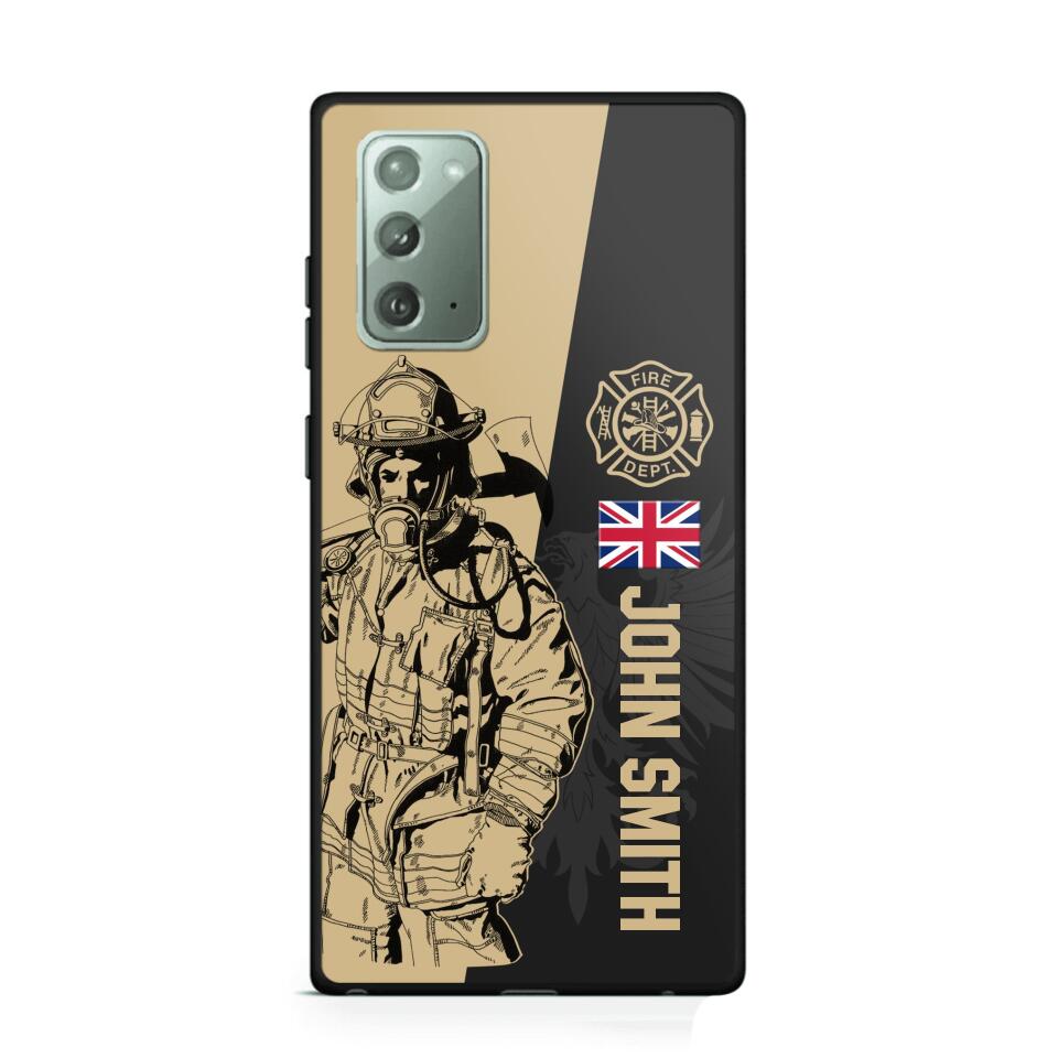 Personalized British Firefighter Phone Case Printed 22JUL-HY23