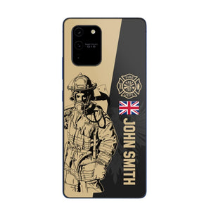 Personalized British Firefighter Phone Case Printed 22JUL-HY23