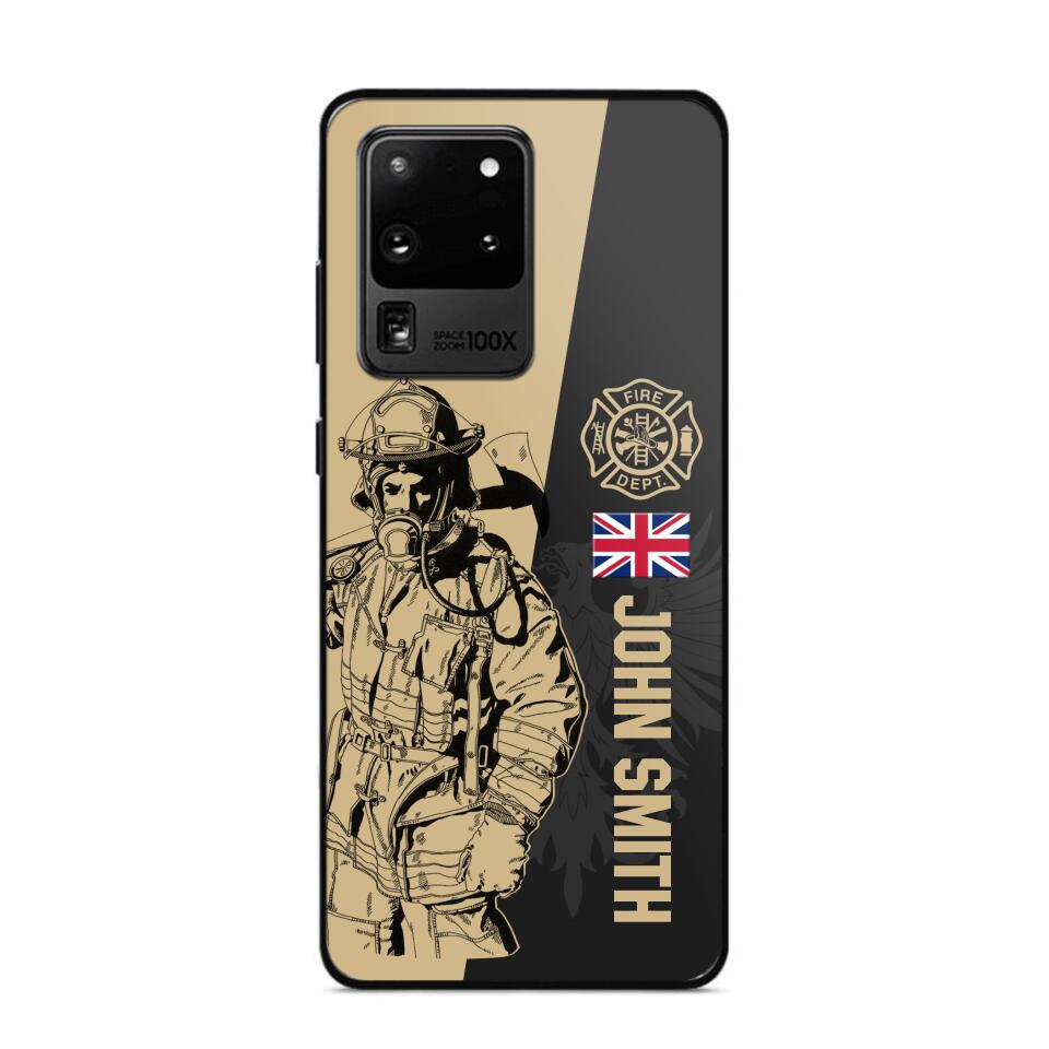 Personalized British Firefighter Phone Case Printed 22JUL-HY23