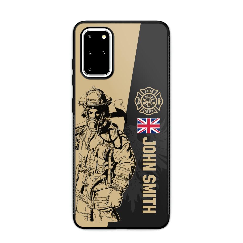 Personalized British Firefighter Phone Case Printed 22JUL-HY23