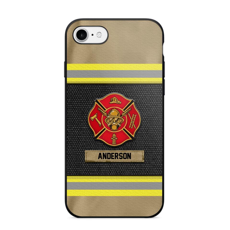 Personalized United States Firefighter Uniform & Name Phonecase Father's day gifts Mother's day Gifts