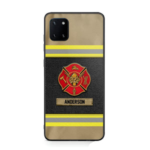 Personalized United States Firefighter Uniform & Name Phonecase Father's day gifts Mother's day Gifts