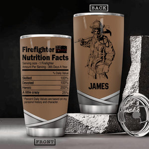 Personalized Australian Firefighter Nutrition Facts Tumbler Printed QTHC3006