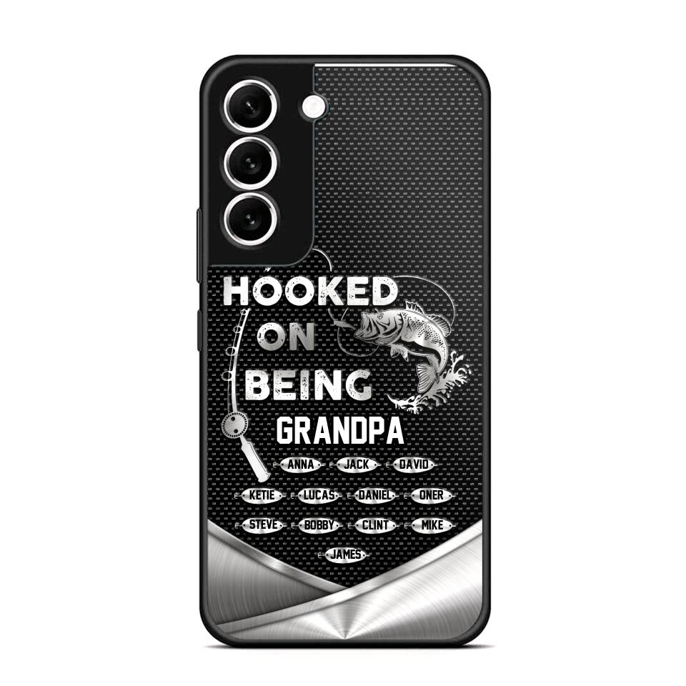 Personalized Hooked On Being Grandpa Phone Case Printed 22JUY-HQ02