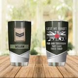 Personalized UK Veteran/ Solider Lest We Forget or In Memory Tumbler Printed QTDT0707