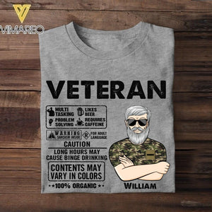 Personalized French Veterans/Soldier Tshirt Printed 22JUY-HC07