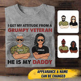 Personalized I Get My Attitude From An Australian Grumpy Veteran He Is My Daddy Tshirt Printed QTHC1207