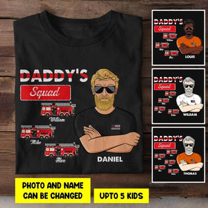 Personalized Daddy's Squad Firefighter Tshirt Printed 22JUY-HY12