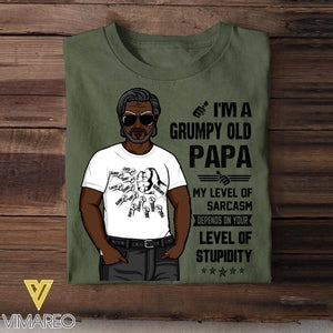 Personalized Grumpy Old Papa Tshirt Printed 22JUY-HQ14