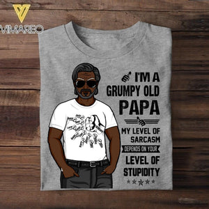 Personalized Grumpy Old Papa Tshirt Printed 22JUY-HQ14