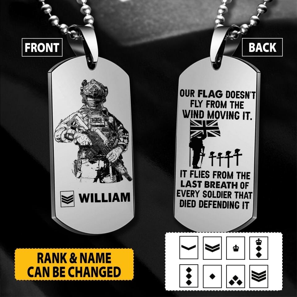 Personalized British Soldier/Veterans Necklaces Printed 22JUY-HY18