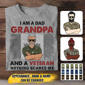 Personalized I Am A Dad Grandpa And A Canadian Veteran Tshirt Printed QTHC1907