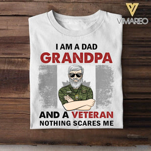 Personalized I Am A Dad Grandpa And A Canadian Veteran Tshirt Printed QTHC1907