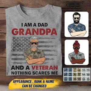 Personalized I Am A Dad Grandpa And An US Veteran Tshirt Printed QTHC1907