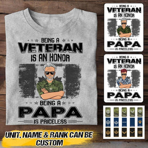 Personalized Being A Canadian Veteran Is An Honor Being A Papa Is Priceless Tshirt Printed QTVQ2207