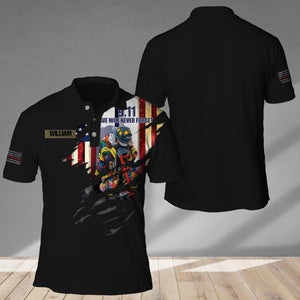 Personalized US Firefighter 9.11 We We Never Forget Polo Shirt Printed QTVQ2707