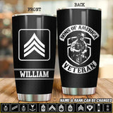 Personalized Sun Of America Veteran Tumbler Printed QTDT3007