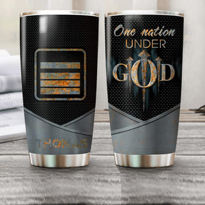 Personalized One Nation Under God French Veteran/ Solider Tumbler Printed QTMA0408