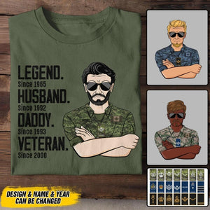 Personalized Canadian Veterans/Soldier Legend Husband Daddy Tshirt Printed QTDT0508