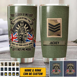 Personalized Sorry If My Patriotism Offends You UK Veteran/ Solider Tumbler Printed QTVQ0908