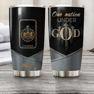 Personalized One Nation Under God Canadian Veteran/ Solider Tumbler Printed QTMA0408