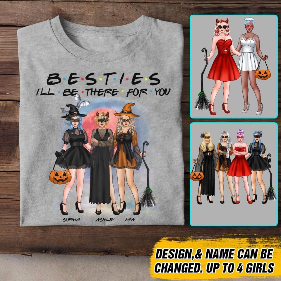 Personalized Besties I'll Be There For You Halloween Tshirt Printed QTDT1208