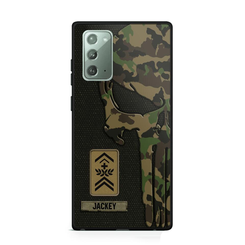 Personalized Swiss Solider/ Veteran Skull Phonecase Printed QTDT1508