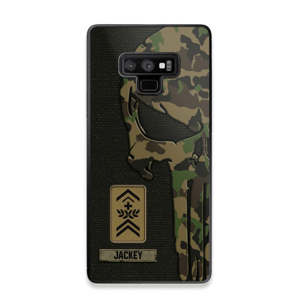 Personalized Swiss Solider/ Veteran Skull Phonecase Printed QTDT1508