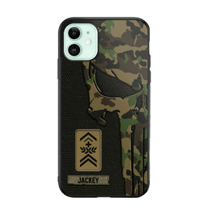 Personalized Swiss Solider/ Veteran Skull Phonecase Printed QTDT1508