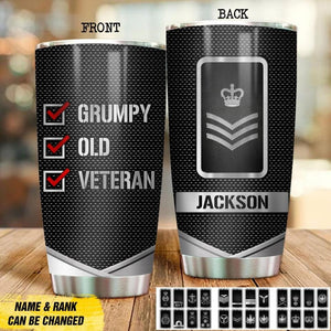 Personalized UK Grumpy Old Veteran Tumbler Printed QTDT2208