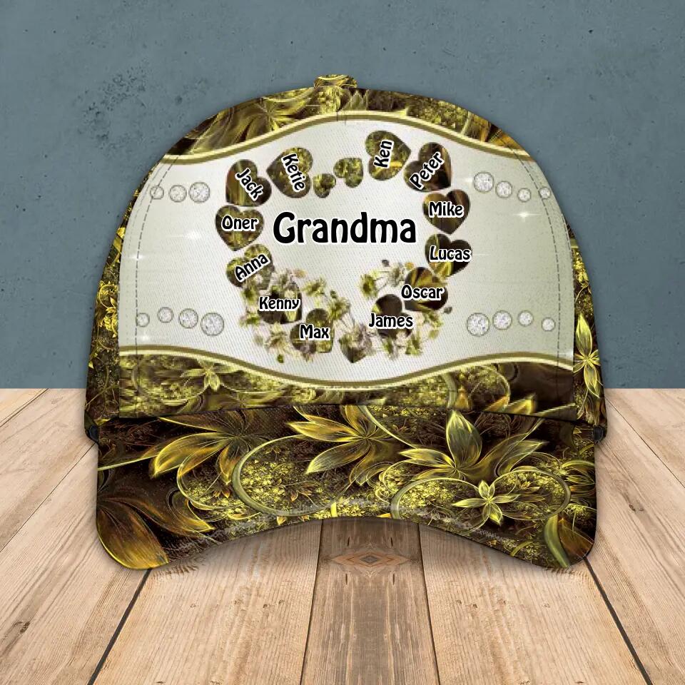 Personalized Grandma Kid Colorful Sparkling 3D Cap Printed 22AUG-HQ27