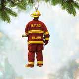 Personalized Firefighter Wood Ornament Printed 22SEP-HQ14