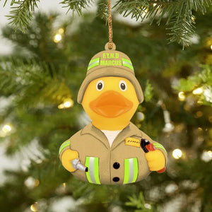 Personalized Duck Firefighter Christmas Ornament Printed 22SEP-DT21