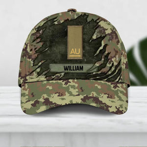 Personalized Italian Veteran/ Solider Camo Rank Peaked Cap 3D Printed QTDT2409