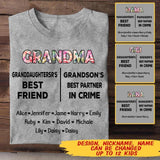 Personalized Grandma best friend, best partner in crime Tshirt Printed QTMA2609