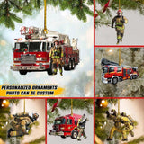 Personalized Image Firefighter Christmas Wood Ornament Printed 22SEP-HQ27