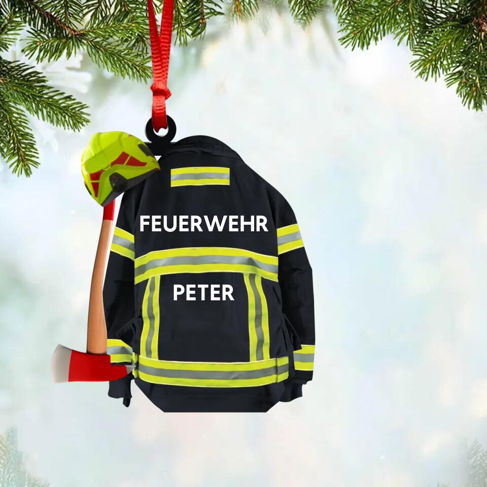 Personalized Austrian Firefighter Christmas Wood Ornament Printed 22SEP-HQ28