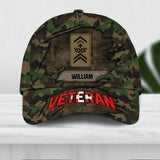 Personalized Swiss Veteran Camo Rank Peaked Cap 3D Printed QTDT2909