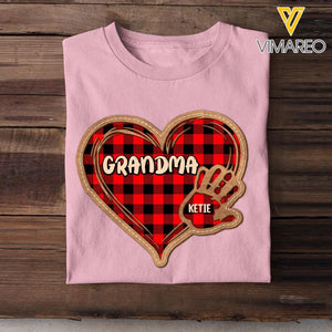 Personalized Grandma Kid Caro Color Heart Tshirt Printed 22OCT-DT03