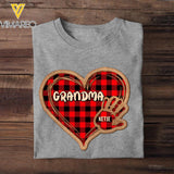 Personalized Grandma Kid Caro Color Heart Tshirt Printed 22OCT-DT03