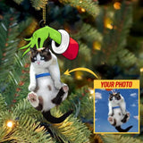 Personalized Your Image Cat Grinch Christmas Wood Ornament Printed QTMA0610